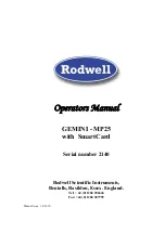 Rodwell GEMINI-MP25 with SmartCard Operator'S Manual preview