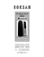 Roksan Audio Caspian FR-5 User Manual preview