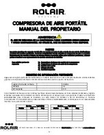 Preview for 30 page of Rolair FC2002HBP6 Owner'S Manual