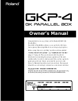 Preview for 1 page of Roland GKP-4 Owner'S Manual