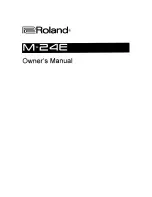 Preview for 1 page of Roland M-24E Owner'S Manual