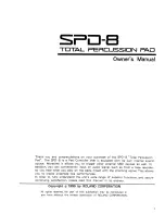 Preview for 3 page of Roland SPD-8 Owner'S Manual