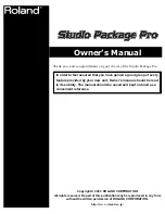 Preview for 1 page of Roland Studio Package Pro Owner'S Manual