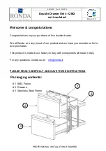 Preview for 2 page of Ronda QM2 Installation, Use And Care Manual