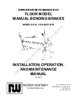 Roper Whitney 1016 Installation, Operation And Maintenance Manual preview