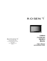 Rosen UN7000 Owner'S Manual And Installation Manual preview