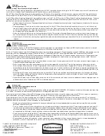 Preview for 3 page of Rubbermaid Infinity 9W31 Manual