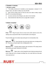 Preview for 10 page of Ruby HD-5BS User Instruction Manual