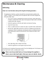 Preview for 20 page of Russell Hobbs RH54FF180 Instruction Manual