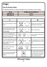 Preview for 21 page of Russell Hobbs RH60EH402B Instruction Manual