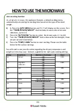 Preview for 31 page of Russell Hobbs RHBM2001 User Manual