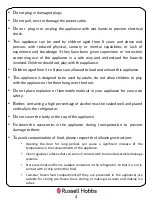 Preview for 4 page of Russell Hobbs RHCF292B-ML Instruction Manual