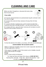 Preview for 17 page of Russell Hobbs RHCV3011 Manual