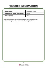 Preview for 12 page of Russell Hobbs RHFM2363 User Manual