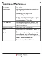 Preview for 18 page of Russell Hobbs RHGCH902B Instruction Manual