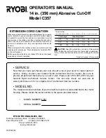 Preview for 20 page of Ryobi C357 Operator'S Manual