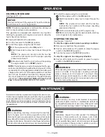 Preview for 19 page of Ryobi RY907000FI Operator'S Manual