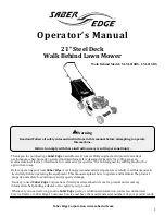 Preview for 1 page of Saber Edge SLM-21SBS Operator'S Manual