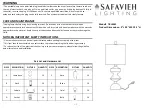 Safavieh Lighting RIZA TBL4501 Manual preview