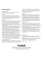 Preview for 2 page of Sailor RT4722 Installation Manual