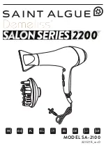 SAINT ALGUE Demeliss SALON 2200 Series Manual preview