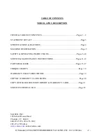 Preview for 2 page of Salsco 625NS Operator And Parts Manual
