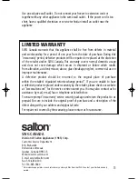 Preview for 11 page of Salton CF2137 Instruction Booklet