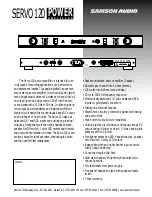 Samson Power Amplifier Servo 120 Specification Sheet preview