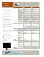 Preview for 2 page of Samsung 2493HM - SyncMaster - 24" LCD Monitor Specifications