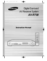 Preview for 2 page of Samsung AV-R700 Instruction Manual