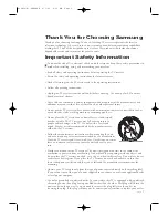 Preview for 3 page of Samsung CL-25M6W Owner'S Instructions Manual