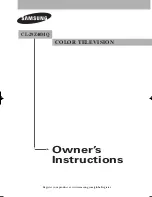 Samsung CL-29Z40MQ Owner'S Instructions Manual preview