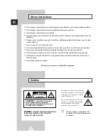 Preview for 2 page of Samsung CS29Z6 Owner'S Instructions Manual