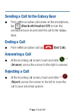Preview for 13 page of Samsung Galaxy Gear SM-R750A User Manual