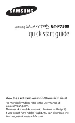 Samsung GT-P7500/M16 Quick Start Manual preview