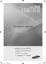 Samsung HG46NA578LBXZA Installation Manual preview