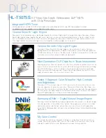 Preview for 2 page of Samsung HL-T5075S - 50" Rear Projection TV Specification Sheet