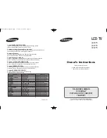 Samsung LE23T5 Owner'S Instructions Manual preview