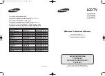 Samsung LE23T51B Owner'S Instructions Manual preview