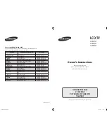 Preview for 1 page of Samsung LE32N73BD Owner'S Instructions Manual