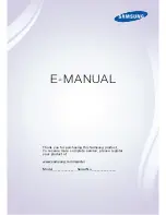 Preview for 1 page of Samsung LED 8000 series E-Manual