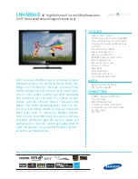 Samsung LN46B640 Information Sheet preview