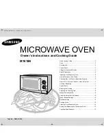 Samsung M1618N Owner'S Instructions And Cooking Manual preview