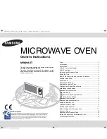 Samsung MW89AST Owner'S Instructions Manual preview