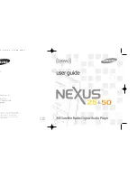 Samsung NeXus 25 - 512 MB XM Radio Tuner User Manual preview