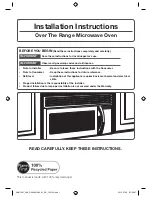 Preview for 1 page of Samsung SMH1927B/XAA Installation Instructions Manual