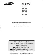 Samsung SP-46L3HX Owner'S Instructions Manual preview