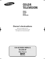 Preview for 1 page of Samsung SP-54T8HL Owner'S Instructions Manual