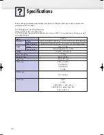 Preview for 70 page of Samsung SPL4225D Owner'S Instructions Manual