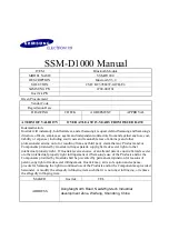 Preview for 1 page of Samsung SSM-D1000 Manual